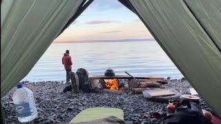 Solo Bushcraft Overnight| Camping under a Tarp Shelter Shelter, Campfire Cooking