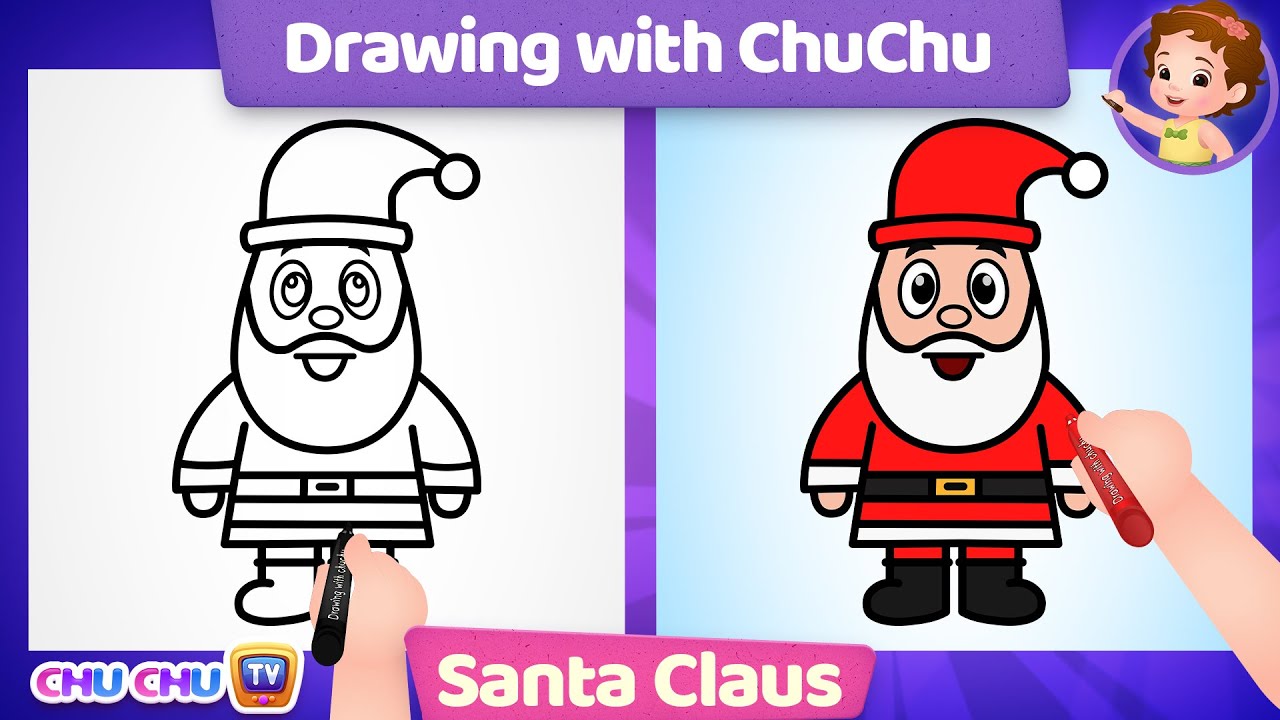 How to Draw Santa Claus, Elf, Reindeer and Christmas Tree ...