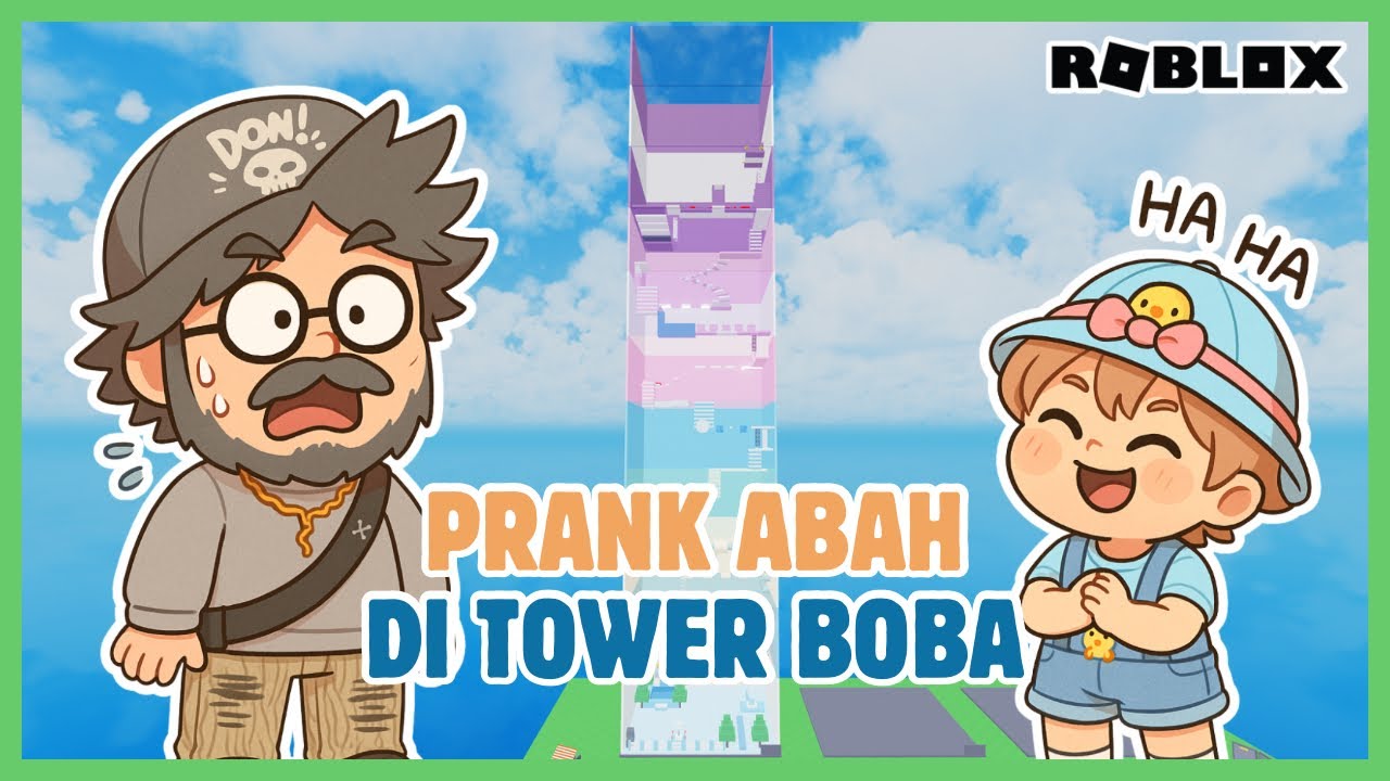 ABAH KENA PRANK TOWER BOBA | ROBLOX INDONESIA @lessusgar