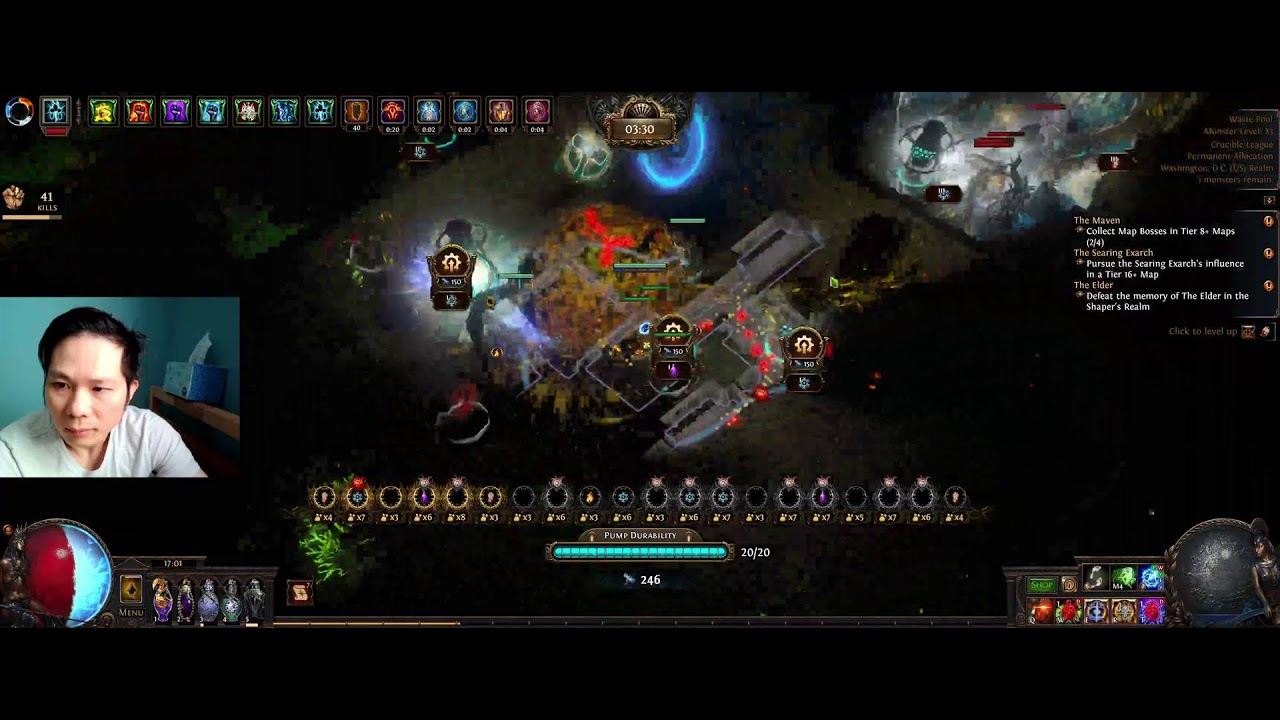 FIVE WAY CARRY BUILD POE CRUCIBLE 3.21 - TIER 16 BLIGHTED MAP FARMING FOR LOW RESISTANCE