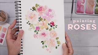 50 Ways to Fill a Sketchbook | Abstract Roses w/ Watercolor