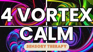 🌈 Neon Rainbow Hypnotic Spirals Collage | Autism & ADHD Sensory Therapy 4K