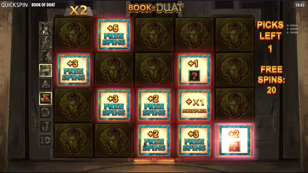 Book of Duat Slot RTP 96.27% (Quickspin)- Big Win & Bonus Game Feature