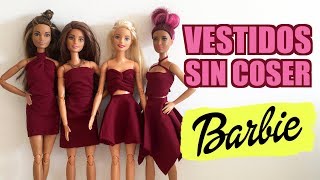 How to make No Sew Clothes for Barbie. Dresses for dolls - YouTube