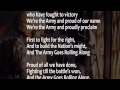 The army song with lyrics performed by the united states army band