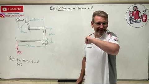 Statics: Exam 2 Review Problem 2; 2D Reaction Forces