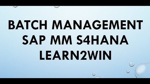 Batch Management in SAP MM S4HANA | batch determination in sap #learn2win #learntowin #sap #sapmm
