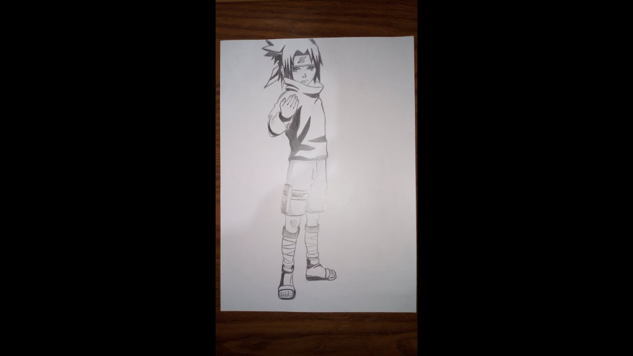 Cara mudah  menggambar  Sasuke dari awal Drawing Sasuke 