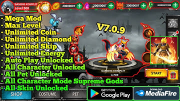 Stickman Legends Mod Apk Terbaru V7.0.9 Unlock All Character - Level Max - Unlimited Diamond
