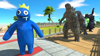 Rainbow Friend Blue Oasis Death Run vs Godzilla - Animal Revolt Battle Simulator