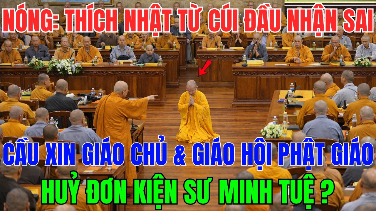 CỰC NÓNG: Thích Nhật Từ Cúi Đầu Nhận Sai – Cầu Xin Giáo Chủ Và GHPG Huỷ ĐƠN KIỆN Sư Minh Tuệ
