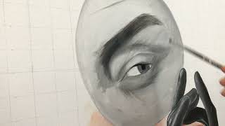 アクリル絵の具でリアルな目を描いてみた - YouTube