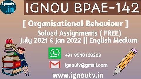 IGNOU BPAE-142 Solved Assignment July 2021 & Jan 2022 [FREE] || IGNOU BAG || IGNOU TV || IGNOU ||