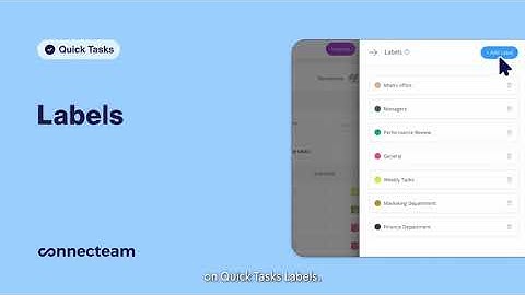Connecteam | Quick Tasks | Labels