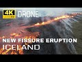All volcano fissures seen from drone. Iceland eruption at Litlihrutur 2023 in 4K