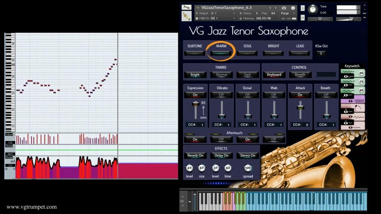 VG Jazz Tenor Saxophone sample library for NI Kontakt. Woodwind and