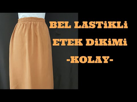 BEL LASTİKLİ ETEK DİKİMİ -KOLAY- Easy Skirt Sewing Without Pattern