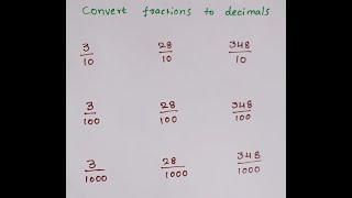 Convert Fractions to Decimals (Easy Method to remember)
