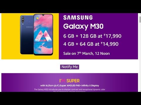 Samsung M30 launch- Full  details review Amoled screen -5000mah battery-fast charging-usb type c