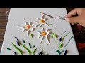 Wild Flowers / Simple Floral Painting / Abstract Painting Demonstration/ Daily Art Therapy / Day #09