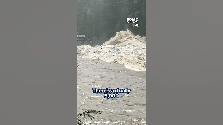 Skykomish River rages near Index, WA during severe flooding
