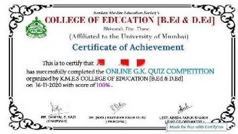 GENERAL KNOWLEDGE QUIZ l FREE CERTIFICATE QUIZ l FREE CERTIFICATE IN ONE MINUTE l FREE CERTIFICATE