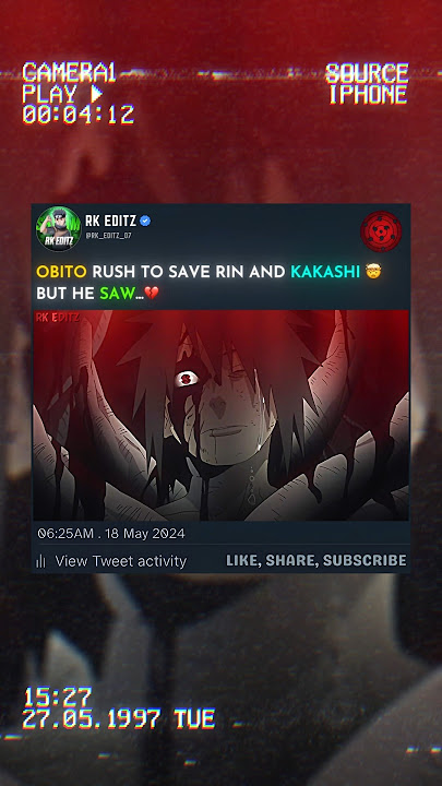 Obito Saw Rin Dead 🤯🥶