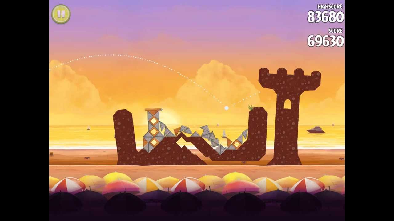 Angry Birds Rio - Golden Beachball. Level 28. 3 stars. [HD]