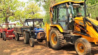 JCB 3dx Xpert Loading Mud Trolley | Mahindra 275 Di | Mahindra 265 Powertrac Tractor #jcb #tractor