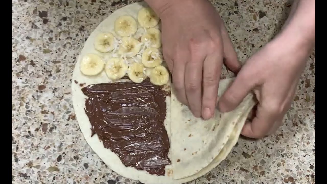 Nutella Banana Tortilla Easy and Super Delicious! YouTube