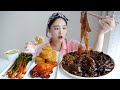 이게 짱이라니까요?🤎중국당면 차돌 짜파게티 먹방 ft. 뿌링멘보샤, 파김치 REALSOUND MUKBANG | Black bean noodles,Chapagetti :D