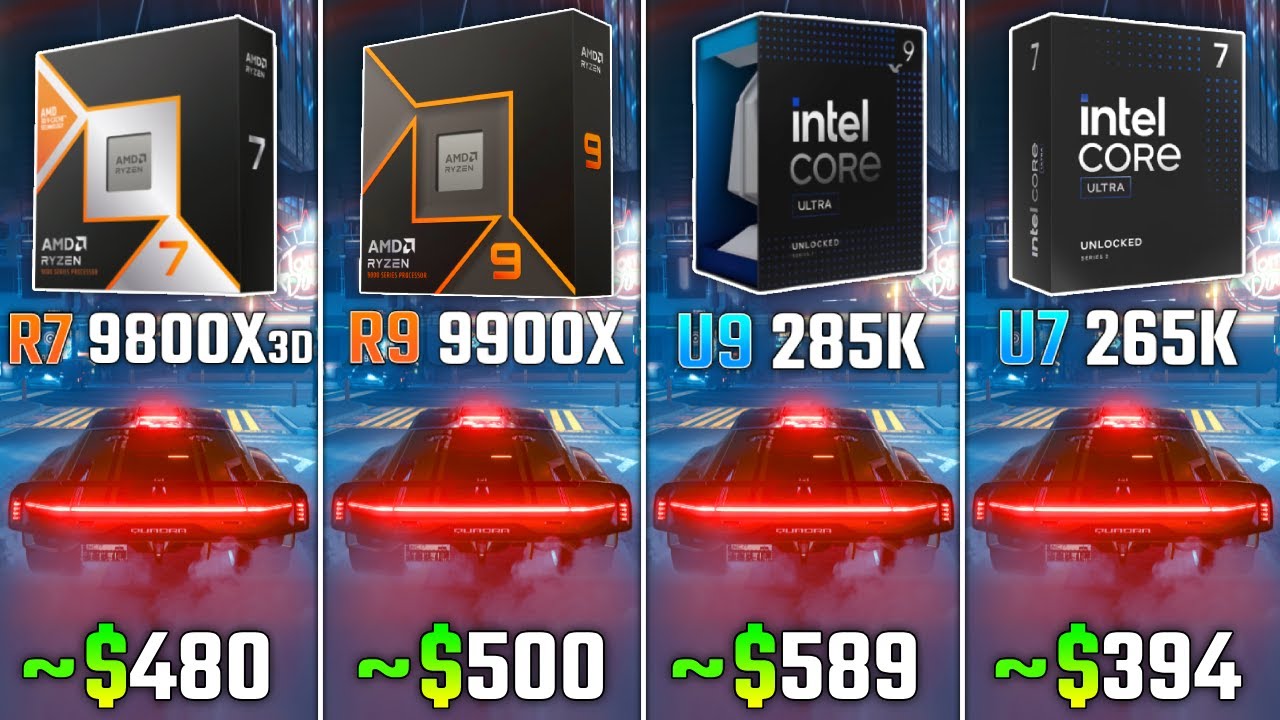 RYZEN 7 9800X3D vs RYZEN 9 9900X vs ULTRA 9 285K vs ULTRA 7 265K