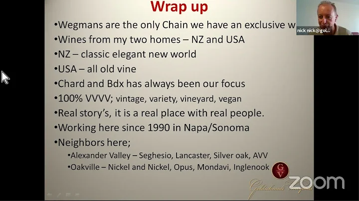 Wegmans tasting with Nick Goldschmidt. Paua Rock, ...