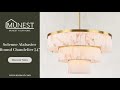 ✨Solenne Alabaster Round Chandelier 34" | Elegant Statement Lighting by MUNEST