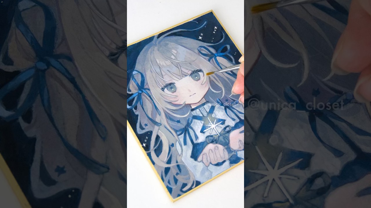 【イラストメイキング】アクリルガッシュでふんわり光らせる🌠#イラストメイキング #アクリルガッシュ
