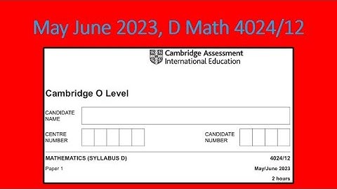May June 2023, D Math 4024 11, Solution by Ferhan Mazher