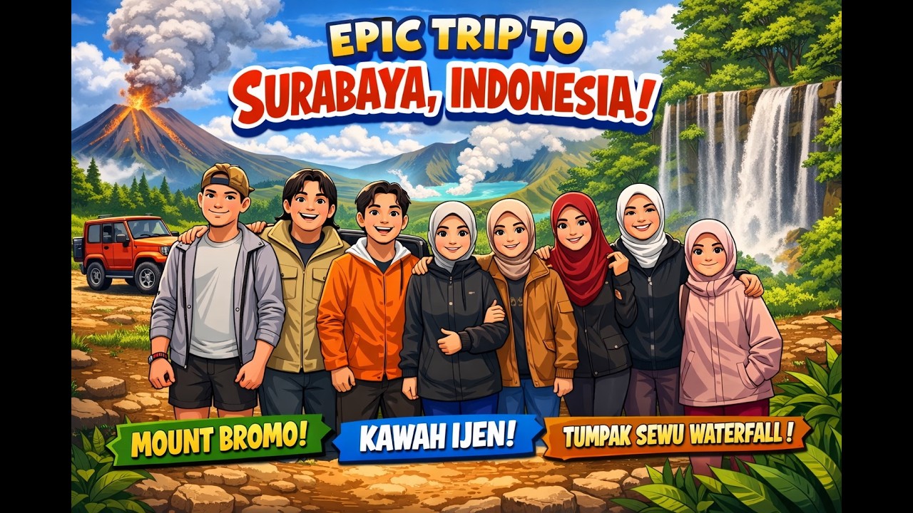 🌋 Surabaya Trip Gone CRAZY 🇮🇩 | Volcanoes, Waterfalls & Bestie Chaos
