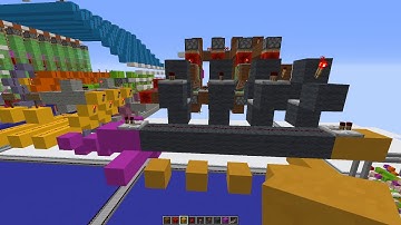 Redstone: Line drawing - CPU 8/11: PC 3 + Clock + ROM + Fibonacci