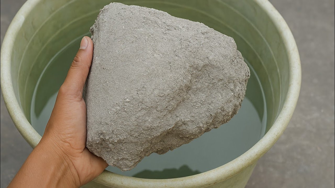 Ultra HD Gritty Cement Crumbling in Water | Relaxing ASMR Sounds