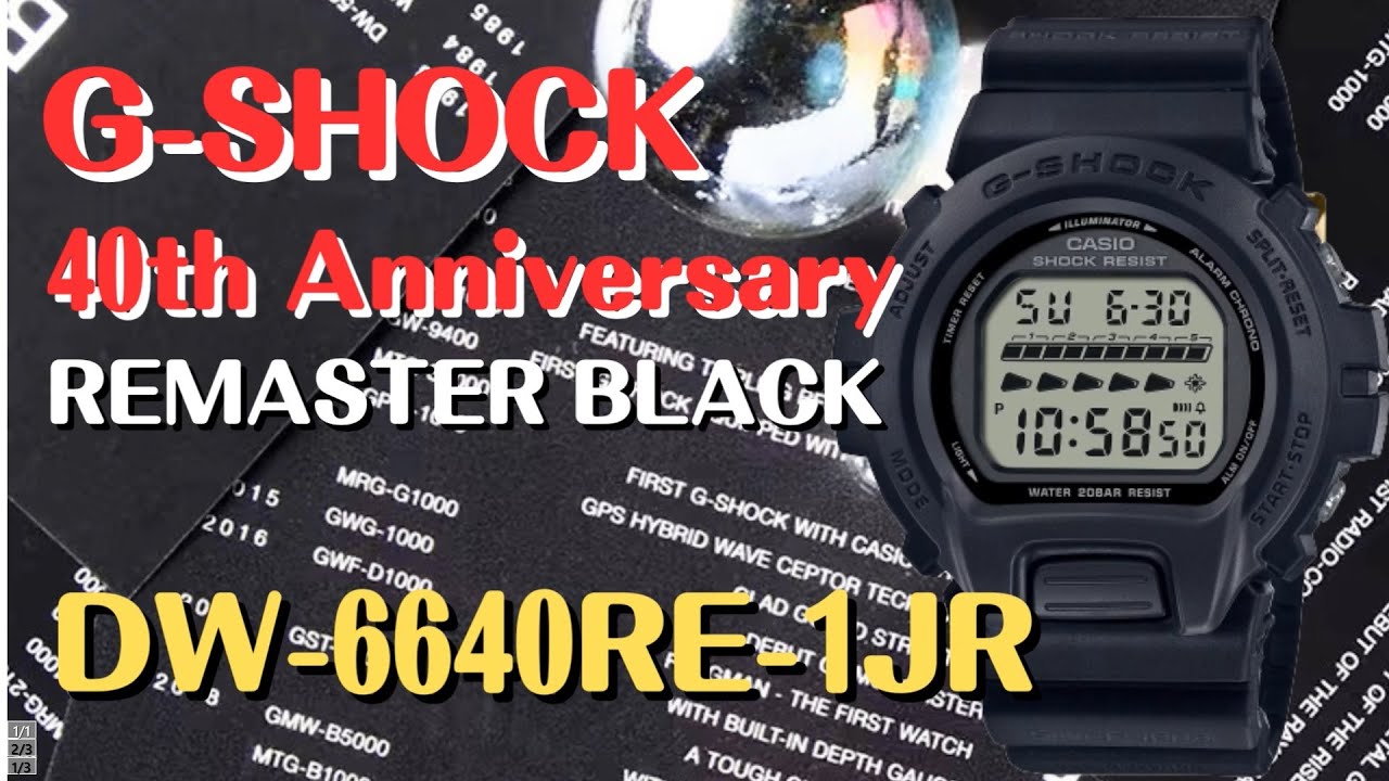 G-SHOCK DW-6640RE-1JR デジタル腕時計 メンズ 40th Anniversary REMASTER BLACK 限定品