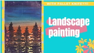 Easy Silhotte Painting. Landscape Painting. Mayureekas Unique Creativity.