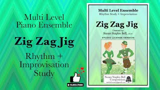 Zig Zag Jig, a 6/8 Rhythm Study + Improvisation for Multi Level Piano Ensemble screenshot 2