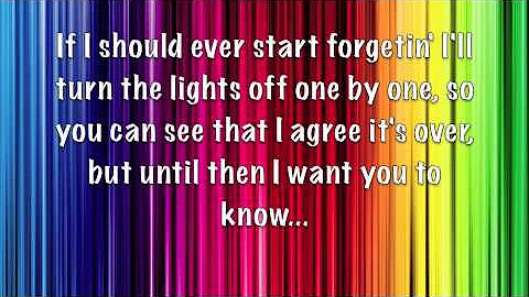 Every Light in the House is On-Trace Adkins-Lyrics on the Screen:)