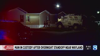 Man in custody after hourslong standoff near Wayland