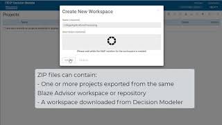 FICO® Decision Modeler: Import projects