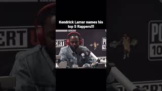 Kendrick Lamar lists his top 5 rappers#hiphops greatest#Snoop Dog#Notorious B.I.G.
