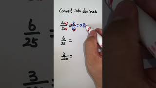 How to convert Fractions to Decimals #fractions #fraction #decimal #decimals #shorts