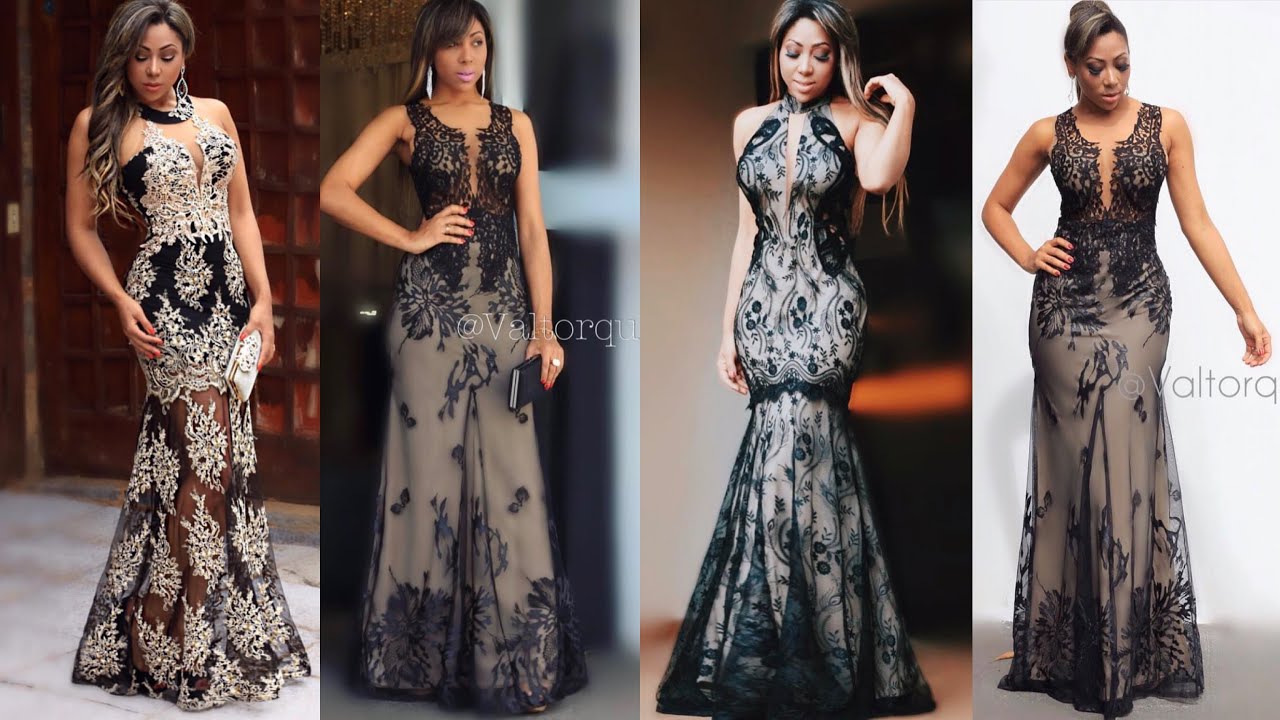 vestido de festa preto com dourado longo