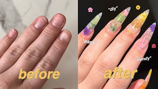 HOW TO DO ENCAPSULATED FLOWER NAILS AT HOME *GELX NAILS*