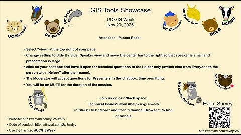 GIS Tools Showcase - UC GIS Week 2025 - Day 3